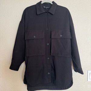 Zara oversized black wool jacket